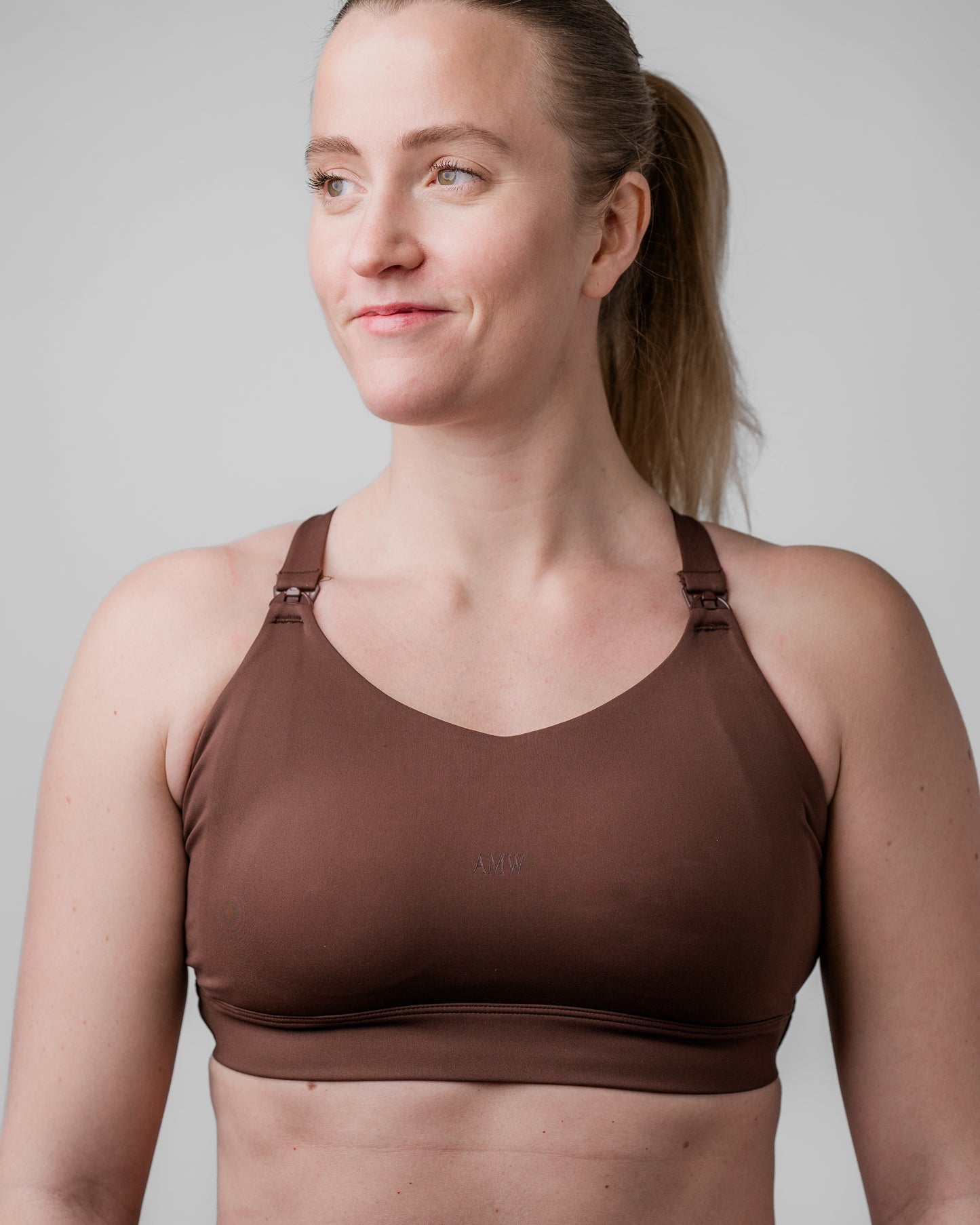 Brown Nursing Sports Bra