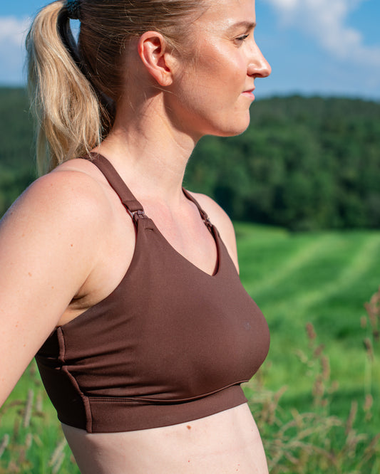 Brown Nursing sports bra